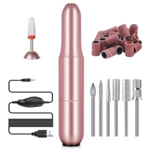Electric Nail Drill:  Electric Nail File 20000RPM Efile Nail Drill Professional Manicure with 6PCS Nail Drill Bits Portable Nail File & Salon Use Manicure Pedicure