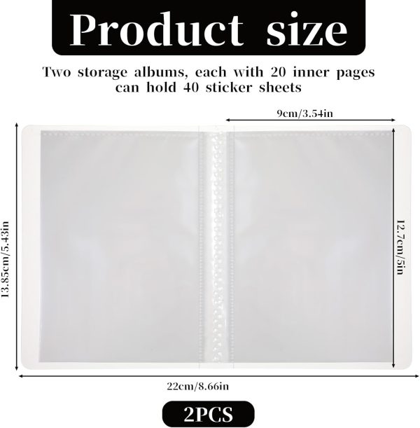 2 Transparent Nail Sticker Storage Books: Blank sticker collection book. Nail art supplies DIY sticker display and organization tool. 80 slots in total.