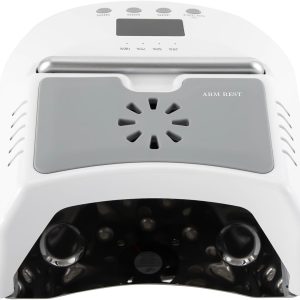 UV LED Nail Lamp Cordless, Professional Rechargeable Nail Dryer with Cooling Fan, 72W 24 Beads Gel Nail Lights with Portable Handle, 3 Timer Smart Sensor LCD Screen Cure Nail Light (White)